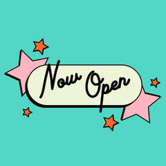 now open logo